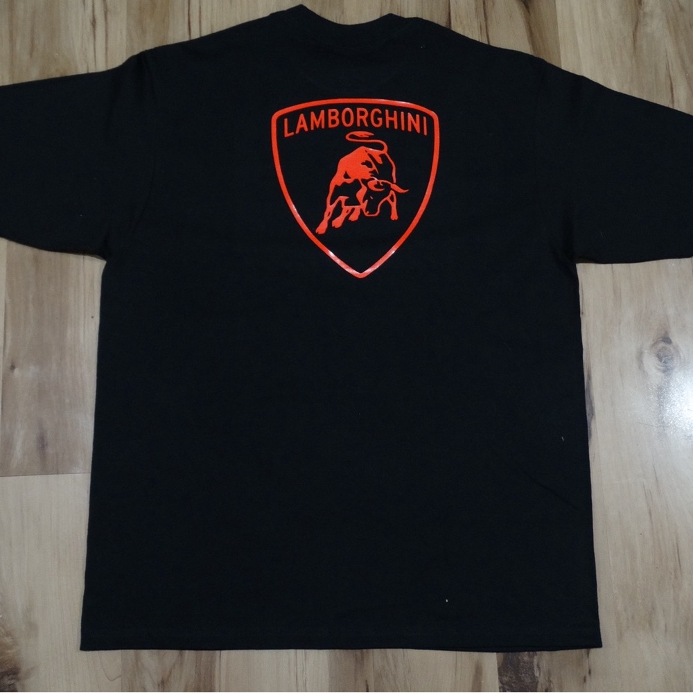 New!! Lamborghini Black Shirt with Red Logo